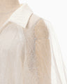 Shimmering Plunge Shirt - white