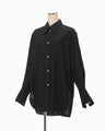 Floral Jacquard Oversized Shirt - black