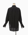 Floral Jacquard Oversized Shirt - black