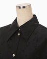 Floral Jacquard Oversized Shirt - black