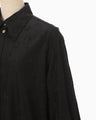 Floral Jacquard Oversized Shirt - black