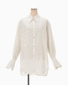 Floral Jacquard Oversized Shirt - ecru