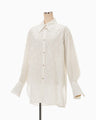Floral Jacquard Oversized Shirt - ecru