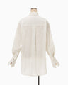 Floral Jacquard Oversized Shirt - ecru