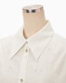 Floral Jacquard Oversized Shirt - ecru