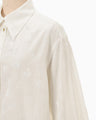 Floral Jacquard Oversized Shirt - ecru