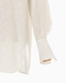 Floral Jacquard Oversized Shirt - ecru