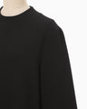 Triacetate 3D Floral Embroidery Top - black