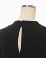 Triacetate 3D Floral Embroidery Top - black