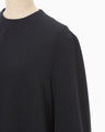Triacetate 3D Floral Embroidery Top - navy