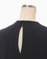 Triacetate 3D Floral Embroidery Top - navy