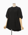 Triacetate Short Sleeve Top - black