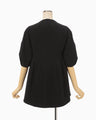 Triacetate Short Sleeve Top - black