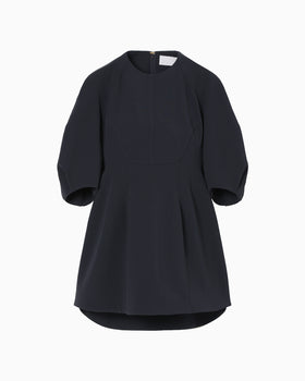 Triacetate Short Sleeve Top - navy