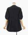 Triacetate Short Sleeve Top - navy