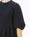 Triacetate Short Sleeve Top - navy