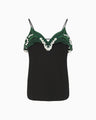 Triacetate Embroidery Camisole Top - black
