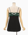Triacetate Embroidery Camisole Top - black
