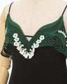 Triacetate Embroidery Camisole Top - black