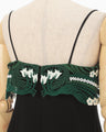 Triacetate Embroidery Camisole Top - black