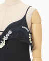 Triacetate Embroidery Camisole Top - navy