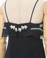Triacetate Embroidery Camisole Top - navy