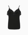 Triacetate Embroidery Camisole Top - black × black