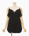 Triacetate Embroidery Camisole Top - black × black
