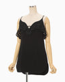 Triacetate Embroidery Camisole Top - black × black
