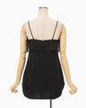 Triacetate Embroidery Camisole Top - black × black