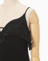 Triacetate Embroidery Camisole Top - black × black