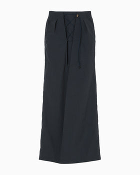 Nylon Typewriter Skirt - navy