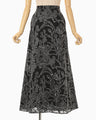 Washi Print Sheer Skirt - black