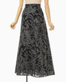 Washi Print Sheer Skirt - black