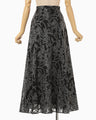 Washi Print Sheer Skirt - black
