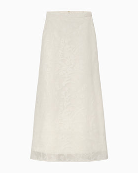 Washi Print Sheer Skirt - white