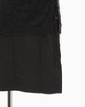 Nylon Skirt with Cording Embroidery Detail - black