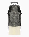 Nylon Skirt with Cording Embroidery Detail - ecru