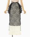Nylon Skirt with Cording Embroidery Detail - ecru