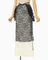 Nylon Skirt with Cording Embroidery Detail - ecru