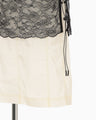 Nylon Skirt with Cording Embroidery Detail - ecru