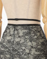 Nylon Skirt with Cording Embroidery Detail - ecru