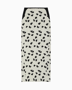 Double Layered Floral Jacquard Skirt - ecru