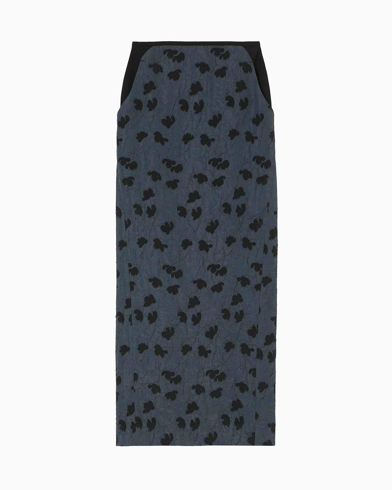 Double Layered Floral Jacquard Skirt - navy - Mame Kurogouchi