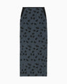 Double Layered Floral Jacquard Skirt - navy