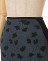Double Layered Floral Jacquard Skirt - navy