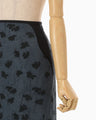 Double Layered Floral Jacquard Skirt - navy