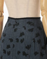 Double Layered Floral Jacquard Skirt - navy