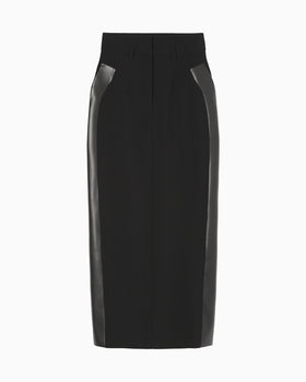 Wool Triacetate Lined Skirt - black