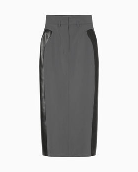 Wool Triacetate Lined Skirt - grey